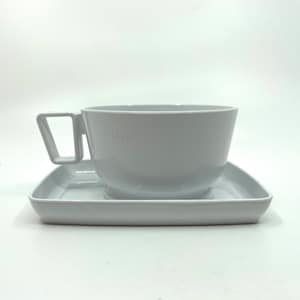 vintage In-Flight Beverage - Tasse à café et soucoupe Delta Airlines - Plastique blanc