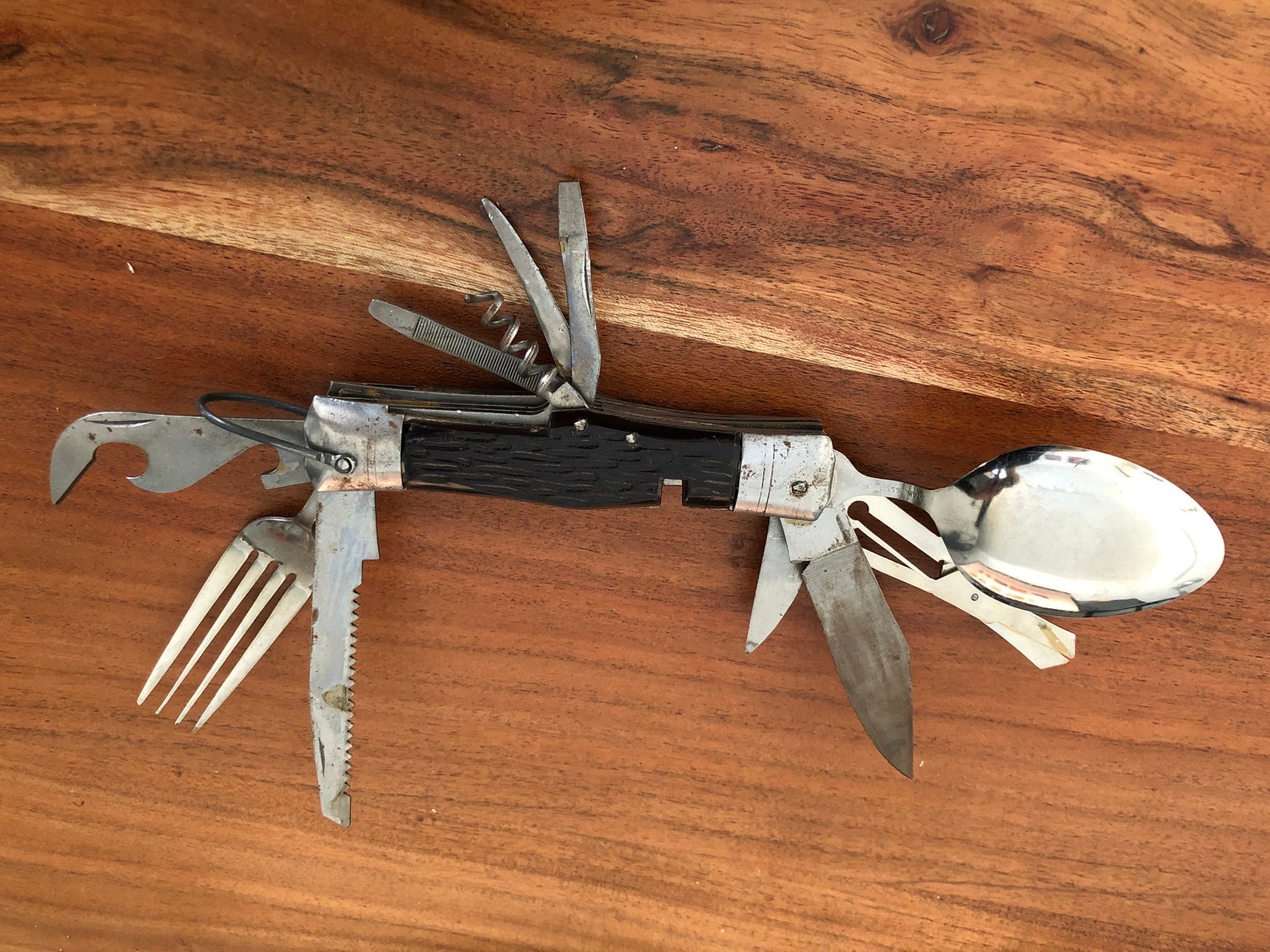 Multitool Pocket Knife Can Opener Fork Spoon Corkscrew Etsy