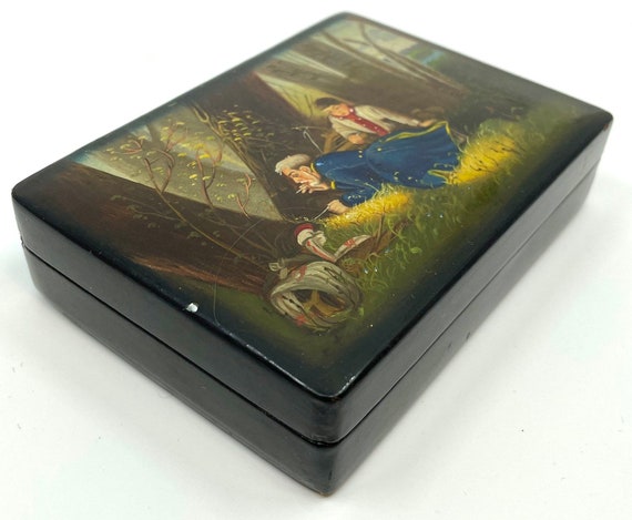 Rare Russian lacquer box Fedoskino from the  1960… - image 3