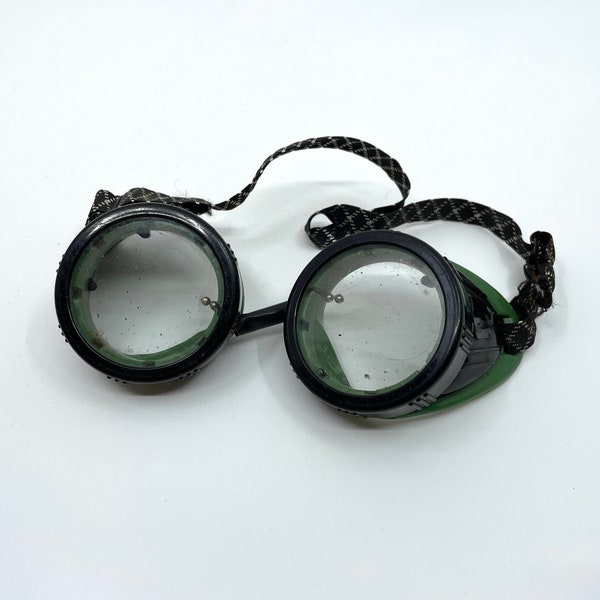 Rares années 1930 Willson Steampunk bakelite moto lunettes/lunettes de sécurité/lunettes d'aviateur - clair