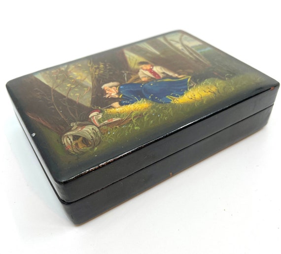 Rare Russian lacquer box Fedoskino from the  1960… - image 2