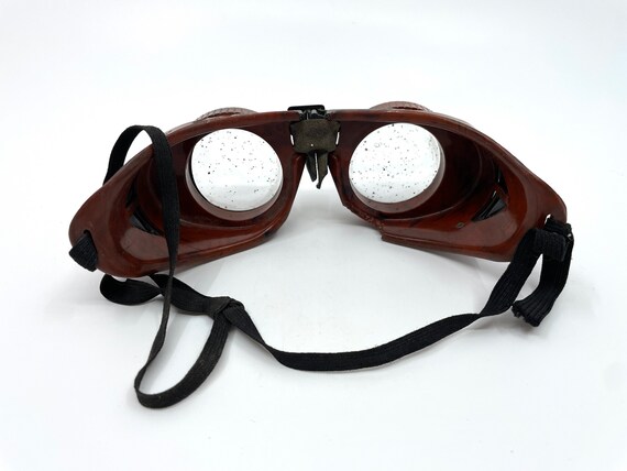 Lunettes steampunk unisexe type aviateur noir et cuivre