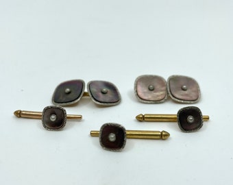 Boutons De Manchette Vintage En Or Et Nacre - Marque Swank - ModÃ¨le Des AnnÃ©es 1960-1970 - Parfaits Pour Une Touche Ã©lÃ©gante