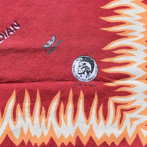 Vintage 1970&#39;s Indian Motocycles Diesel Skoal Longwy Deep Rock Bandana made in Italy