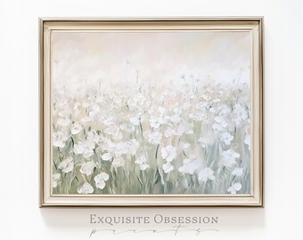 Dipinto di un sereno campo di fiori selvatici – Arte romantica in stile cottagecore (Download digitale)