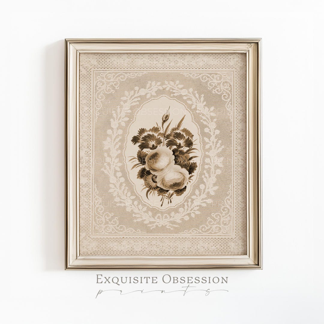 Antique Floral Bouquet Printable Wall Art – Vintage Roses, Shabby Chic ...