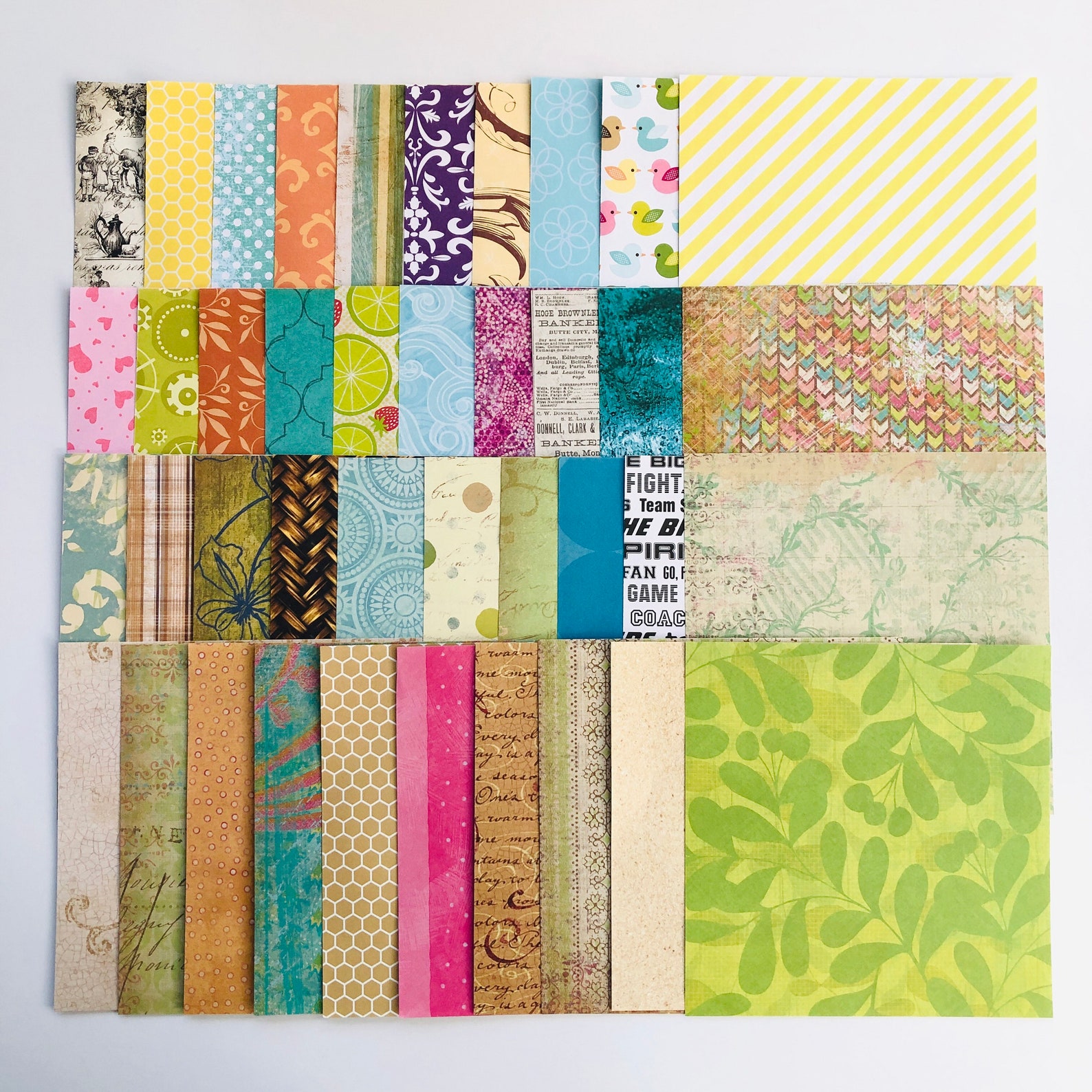 40 Pieces of Scrapbooking Paper in 6x6 Size Great for Paper Etsy