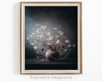 Natura morta malinconica con fiori secchi – Stampa in stile cottagecore/farmhouse (download digitale)