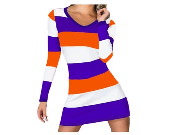 purple orange dress
