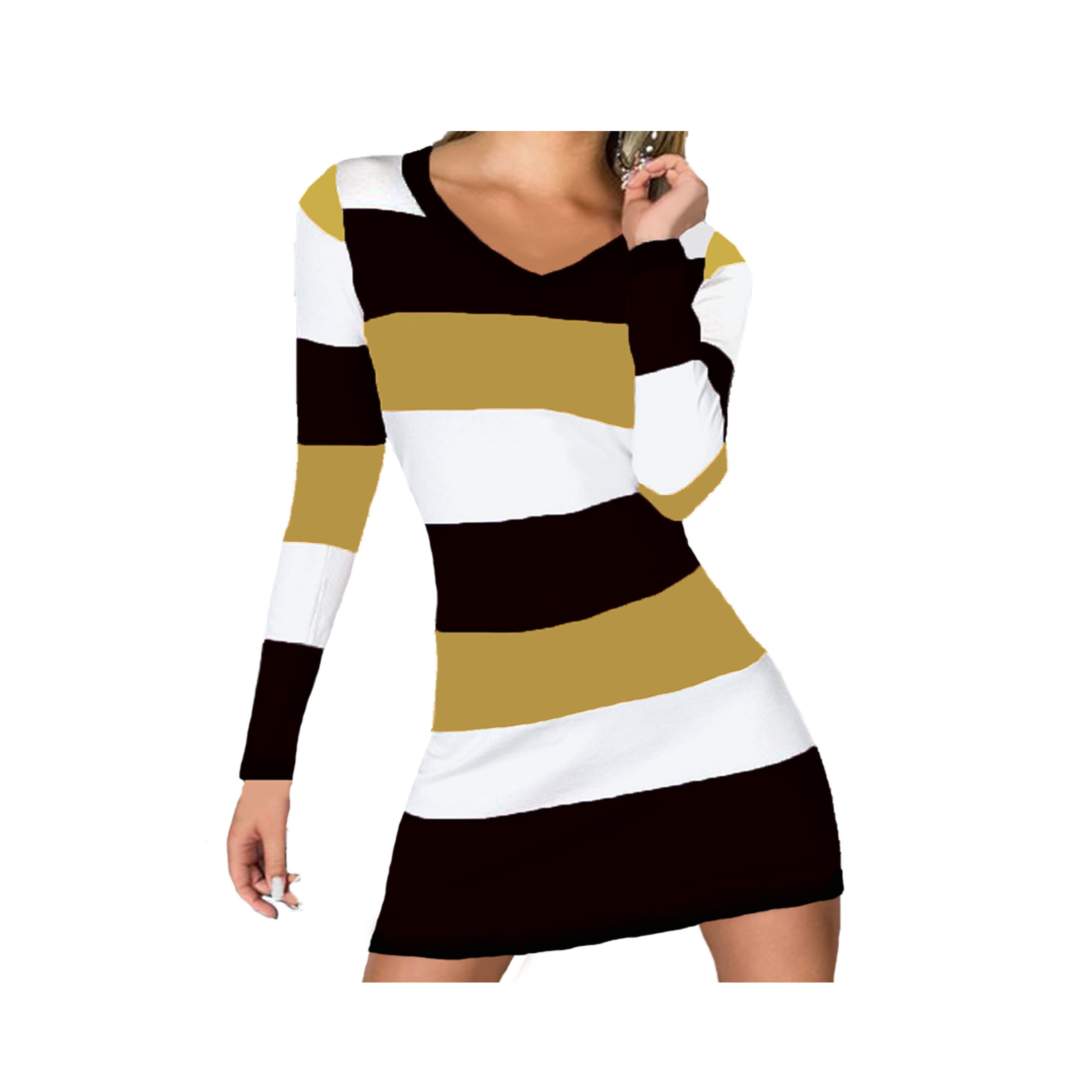 Black and Gold Stripe Game Day Dress Etsy