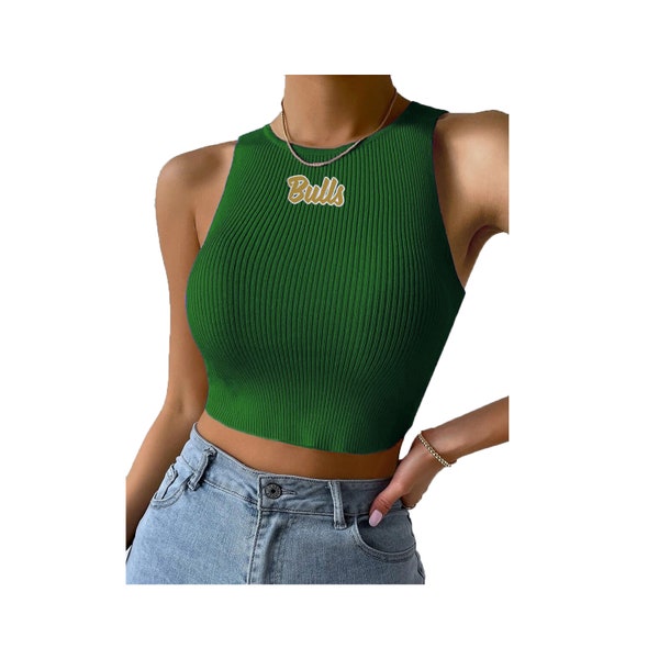 South Florida Bulls Ribbed Knit Crop Top