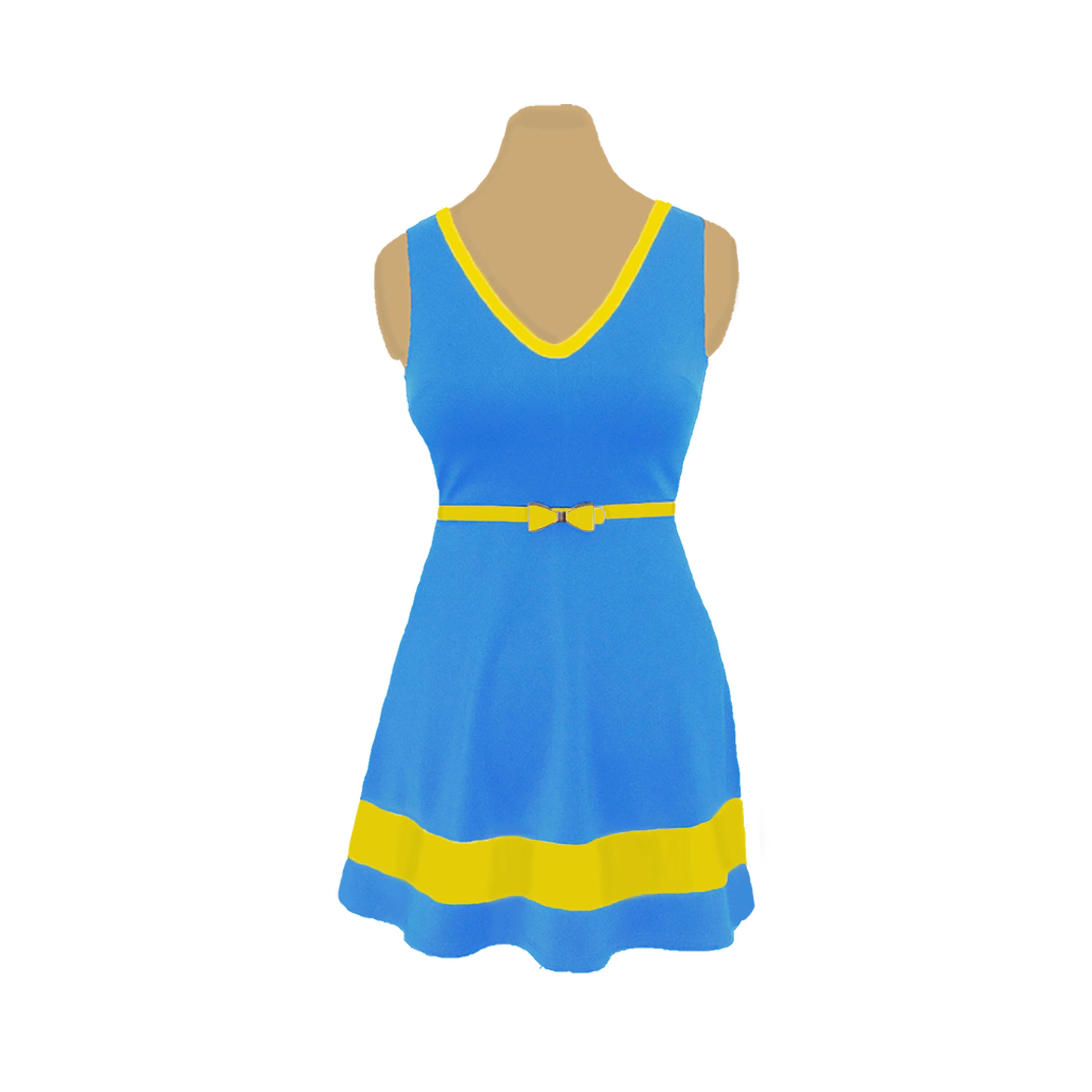 bright light blue dress