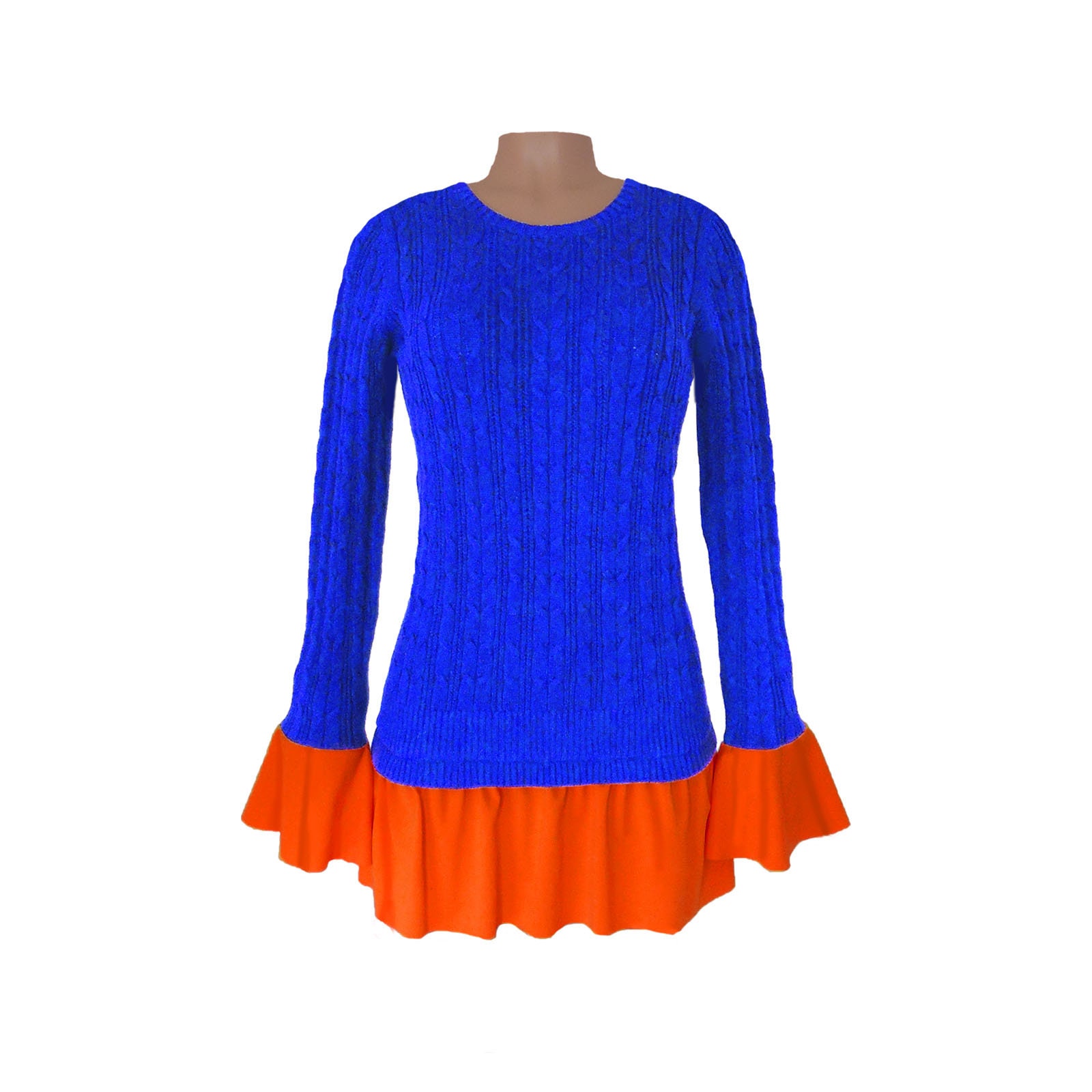 royal blue tunic sweater