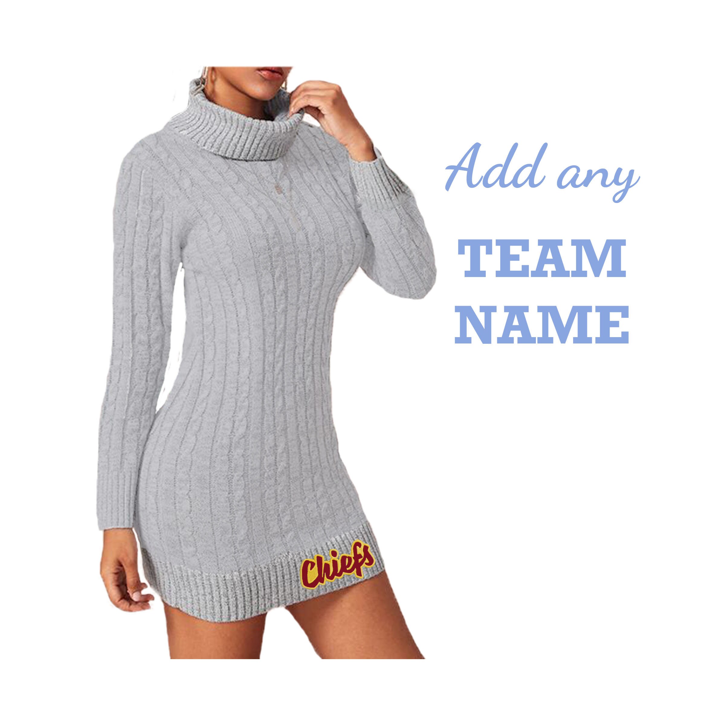 Game Day Turtleneck Sweater Dress With 