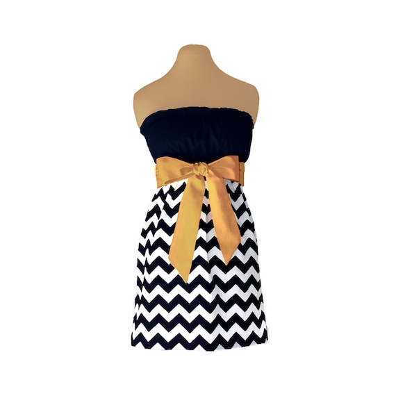 Black Gold Chevron Game Day Dress | Etsy