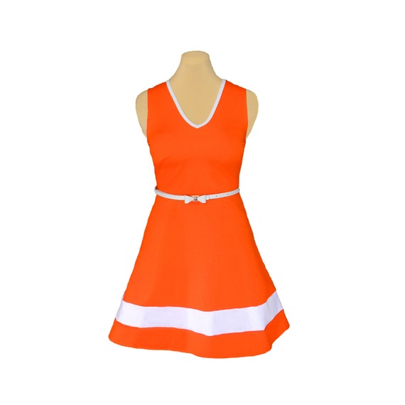 orange skater dress