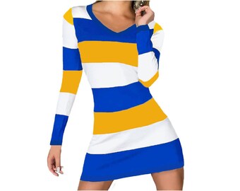 yellow blue dress