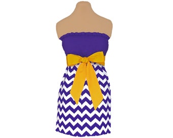 Lsu Chevron Dress - Etsy