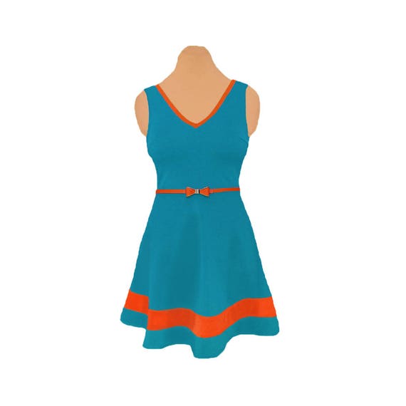 aqua skater dress