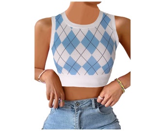 Argyle Crop Top