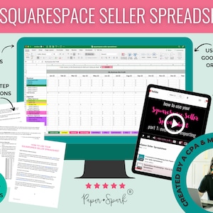 SquareSpace Seller Spreadsheet - bookkeeping template for SquareSpace sites - accounting spreadsheet