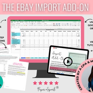 Complemento de importación de eBay - hoja de cálculo de contabilidad para vendedores de eBay - hoja de cálculo de contabilidad