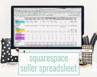 SquareSpace Seller Spreadsheet - bookkeeping template for SquareSpace sites - accounting spreadsheet