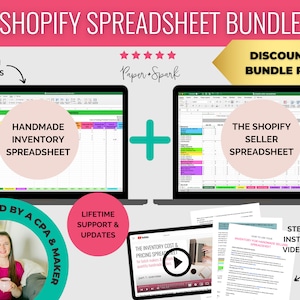 Shopify Seller Financial Spreadsheet-paket - månatlig bokföringsmall, prissättning och lagerkalkylblad för Shopify-säljare