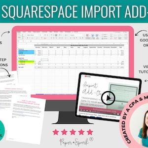 SquareSpace importtillägg - bokföringsmall för SquareSpace-säljare - redovisningskalkylblad