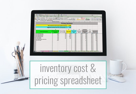 inventory cost pricing spreadsheet pricing template etsy product pricing spreadsheet