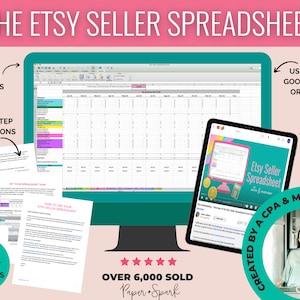Etsy Seller Spreadsheet - bookkeeping template for Etsy shop owners - accounting spreadsheet