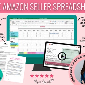 Amazon Seller Spreadsheet - bokföringsmall för Amazon-butiksägare - redovisningskalkylblad