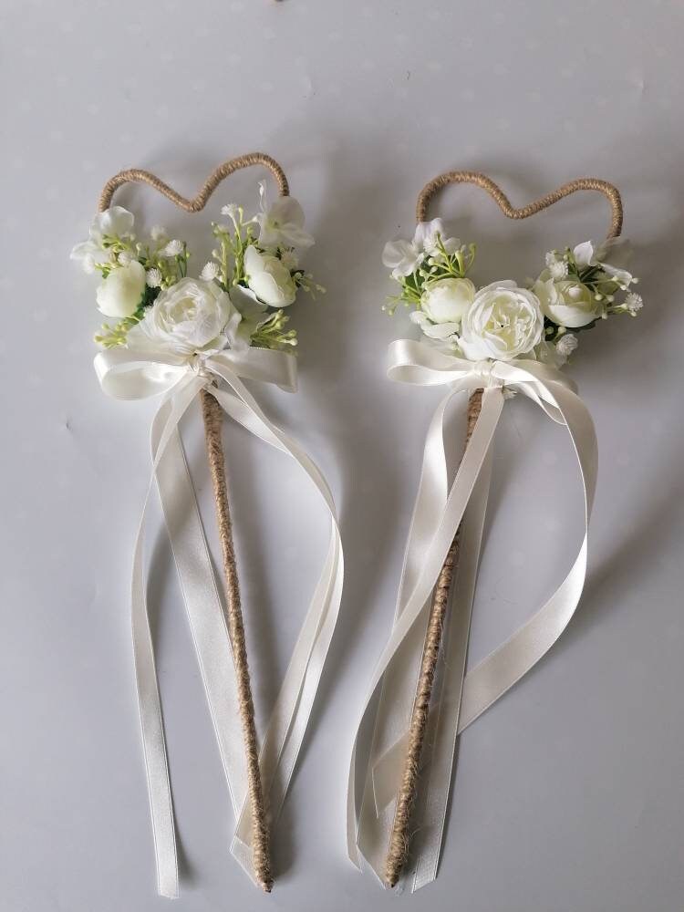 Matching Bridesmaids Flower Girl's Wand and Flower Crown Etsy