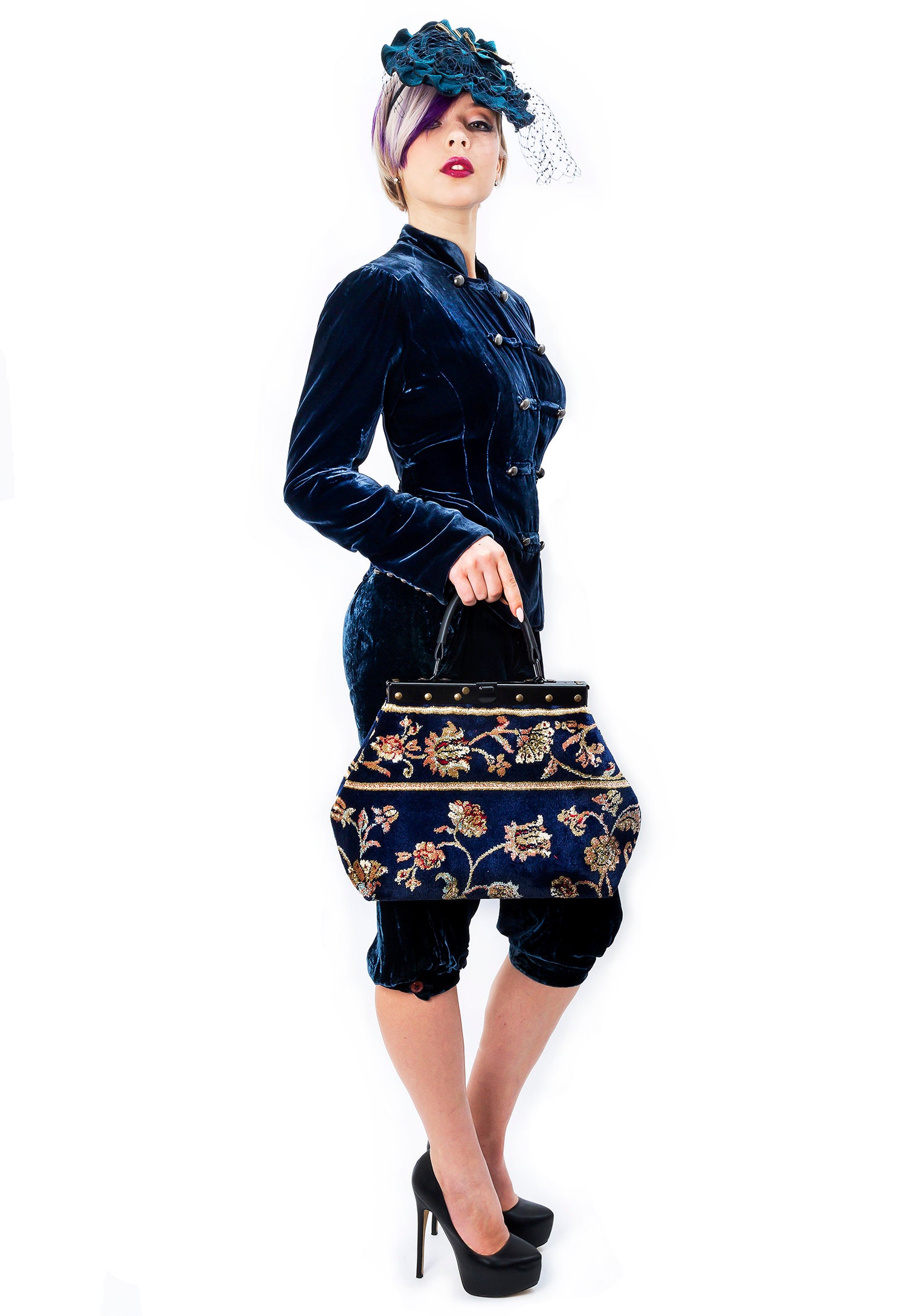 Classic Gladstone Carpet Bag Heirloom Pergola Navy Mary Etsy UK