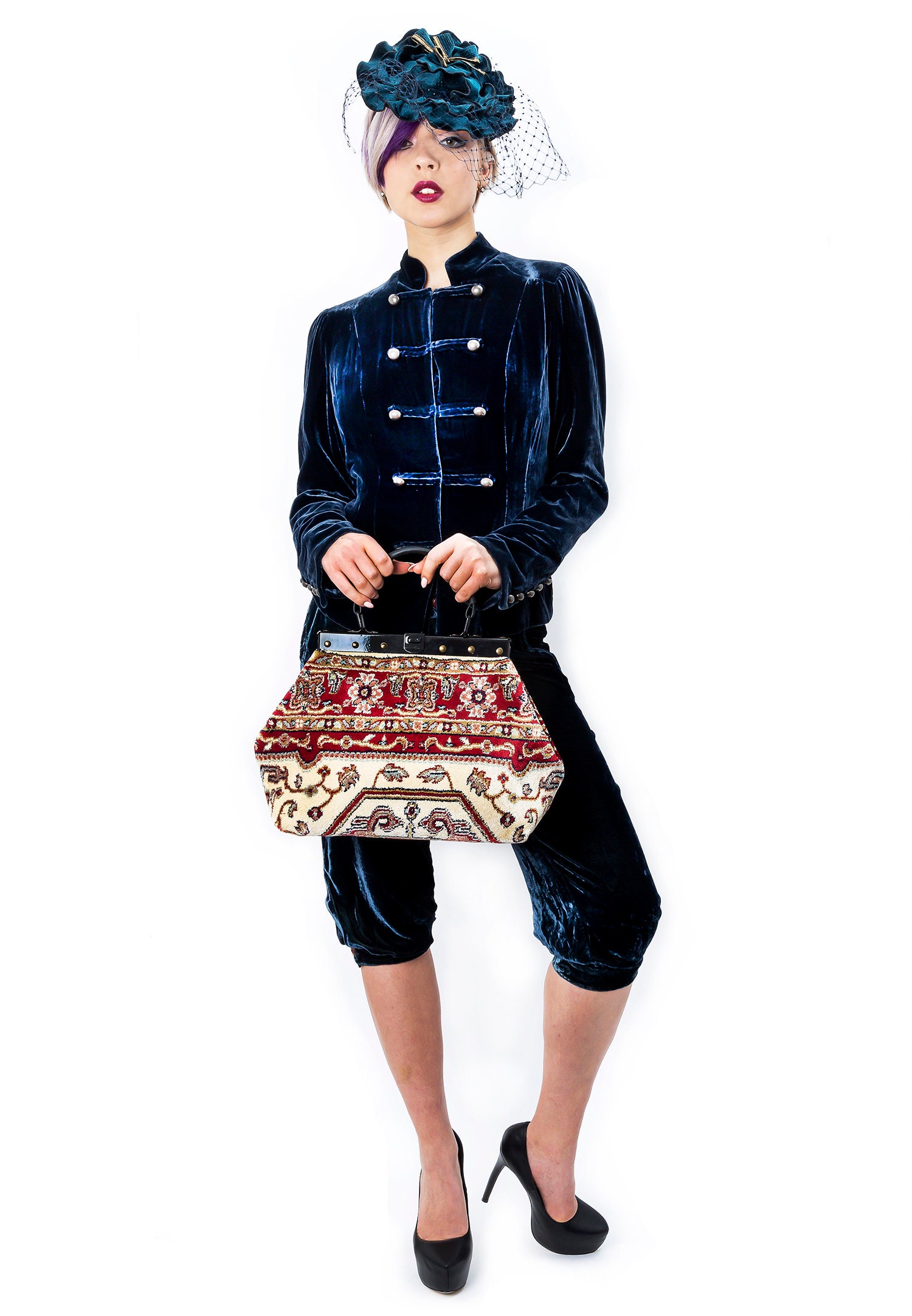 Classic Gladstone Carpet Bag Heirloom Firebird Light Mary Poppins