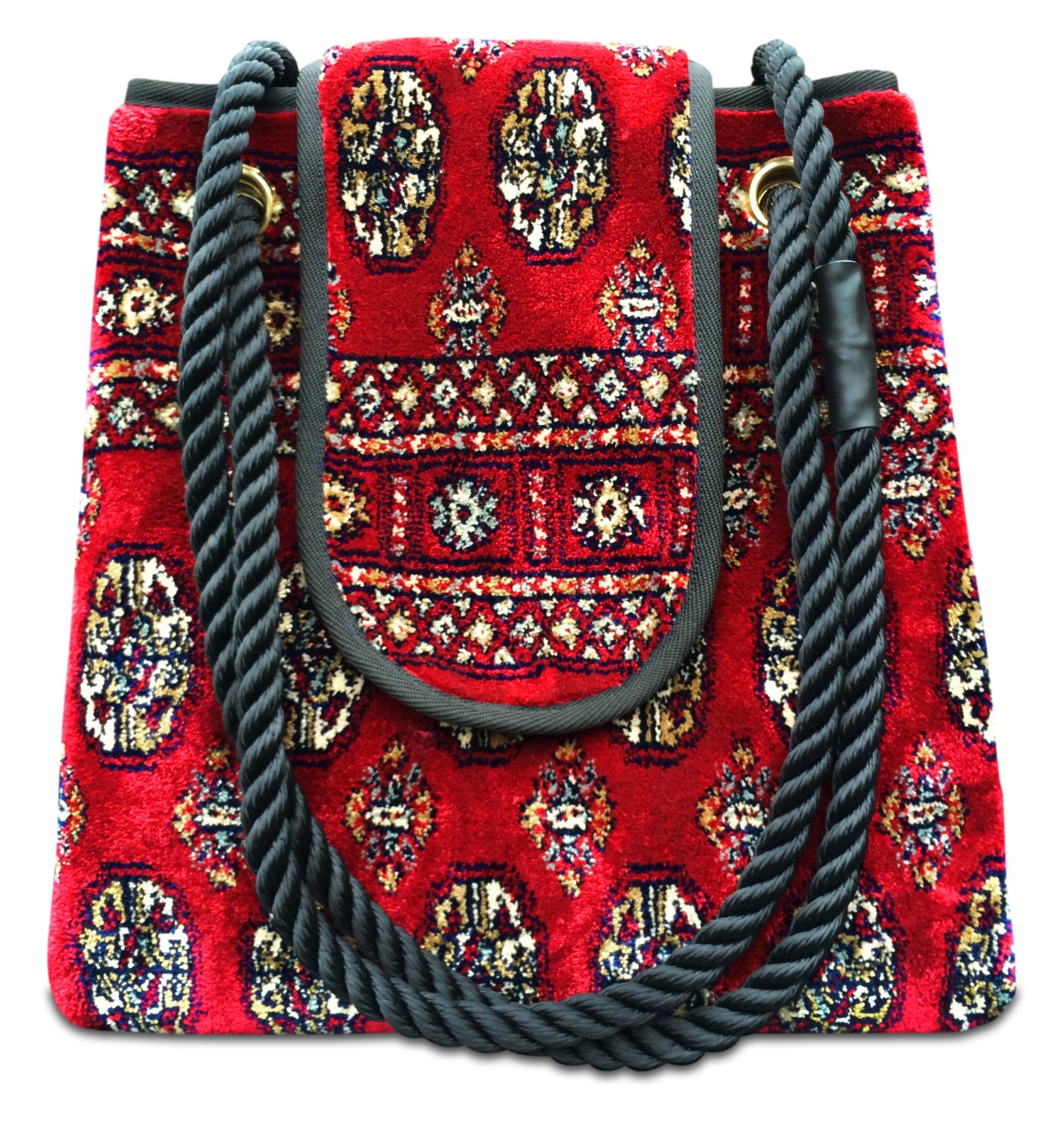 Vintage Style Carpet Bag Tote Bag TORBA PLUS Bukhara Red Etsy UK