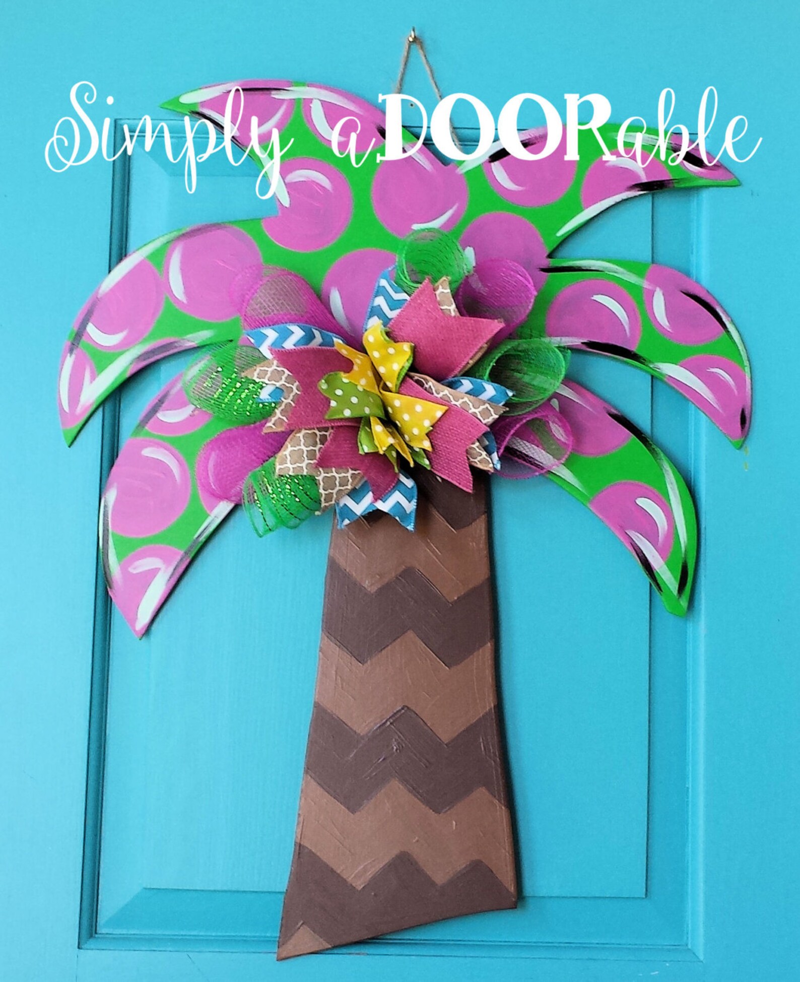 Palm Tree Wood Door Hanger by SimplyaDOORable Palm Tree Door Etsy