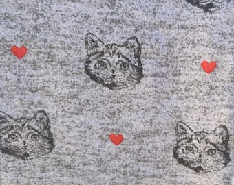 Flannel Cat Fabric by the Yard