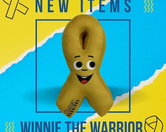Winnie the Warrior | Pediatric Cancer Awareness Ribbon Plushy