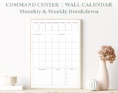 Print at Home Family Calendar  |  Command Center with Weekly and Monthly Calendar  |  Digital File