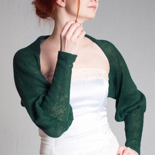Puff Sleeve Bolero Wedding Sweater Handmade Mohair Shrug Etsy