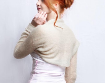 Wedding Bolero, mohair silk Knit Shrug, Wedding Shawl, Bridesmaid Cover Up, Handmade Sweater, Elegant Gift for Her