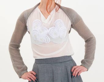 Wedding Bolero, Mohair Silk Jacket, soft sweater Knitted Bridal Shrug, evening cover up