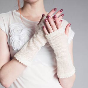 Wedding Gloves Bridal Mittens Knitted Gloves Mittens Bridal Fingerless mittens Wrist warmers Boho Gloves Arm Warmers