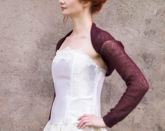Soft Mohair Silk Bolero Shrug – Bridal Wedding Cover Up, Bridesmaid Knit Jacket, Party Evening Wrap