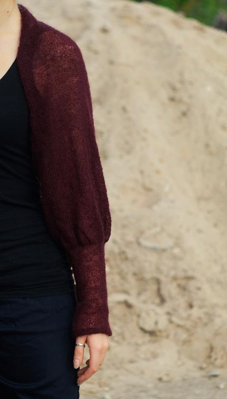 Puff Sleeve Bolero Wedding Sweater Handmade Mohair Shrug Etsy