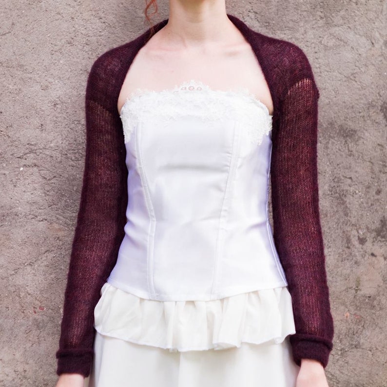 Knit Bolero Shrug Mohair Sweater Wedding Dress Cover up Long Etsy