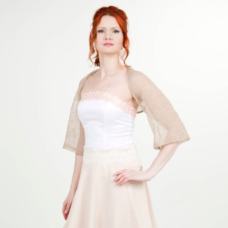 Natural Linen Bolero Summer Linen shrug womens bolero Rustic Etsy