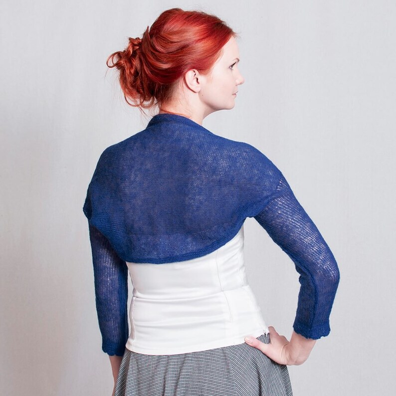 Mohair Bolero Blue Shrug Jacket Knit Shrug Blue Bolero Wedding Etsy