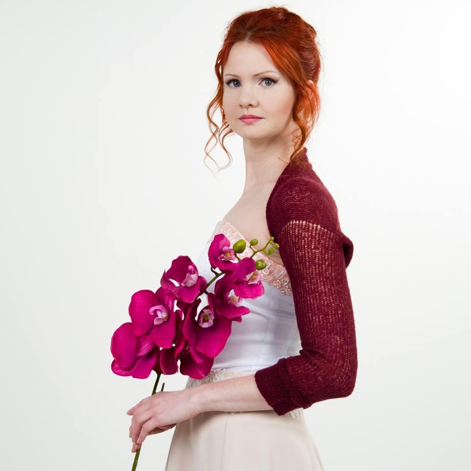 green emerald velvet dress Formal Long Sleeve Lace Bolero Jacket main image 0